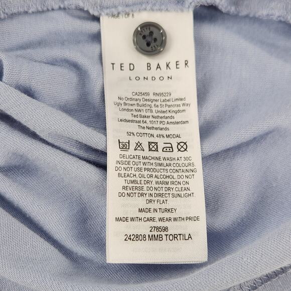 Ted Baker Classic Pocket Polo Shirt Mens 6/ XXL Blue Preppy Luxe Casual - Picture 6 of 8